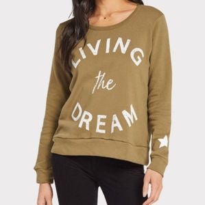 Chaser Olive Green Living The Dream Sweatshirt S